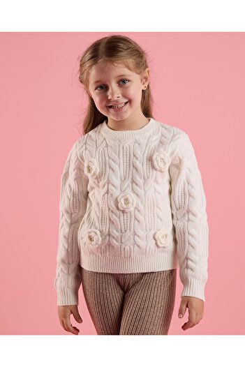 R&B Knitted Sweater with Crew Neck and Long Sleeves