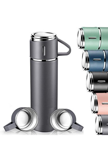 Generic Vacuum Insulated Flask 500ml/17.6oz Stainless Steel Thermo-Bottle with Cup for Coffee Water Hot and