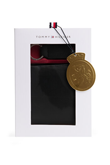 Tommy Hilfiger Tommy Hilfiger Men Black Leather Wallet And Key Fob Gift Set