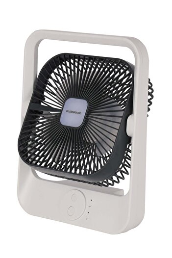 Olsenmark 8" Rechargeable Table Fan, Working Time up to 9 Hours, 3 Speed Controls, High Performance