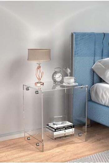 Slasa Transparent Acrylic Nesting Table Set – Coffee & Side Tables – 40 × 30 × 40 cm