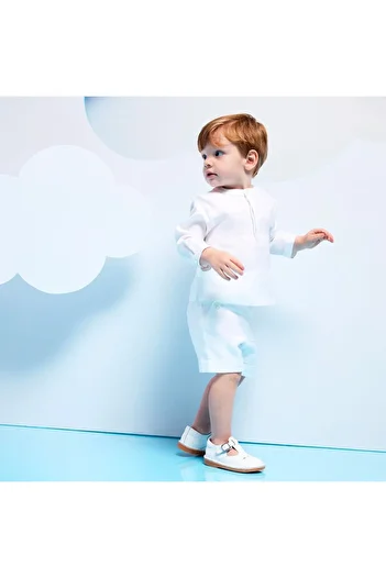 rois Baby Foldable Sleeves 100% Cotton Muslin White Shirt