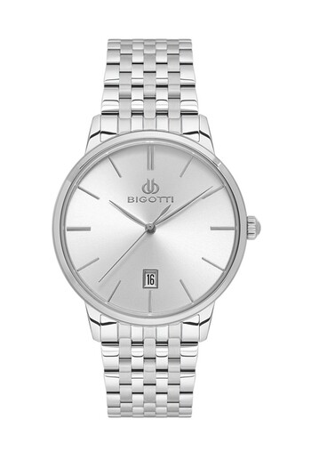 Bigotti Bg.1.10644-1 Steel Plated 5 Atm Water Resistant Metallic Color Men Wrist Watch