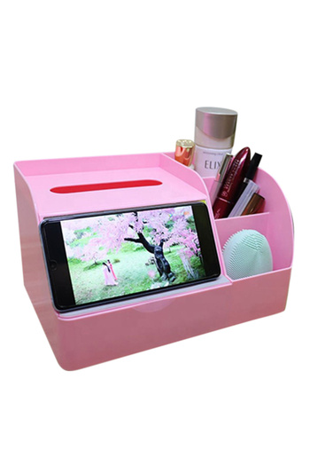 Raffine Wireless Charging Mobile Holder with Tissue Storage Box Pink