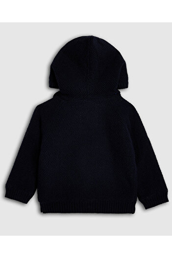 R&B Appliqued Hooded Sweater with Zippered Closure