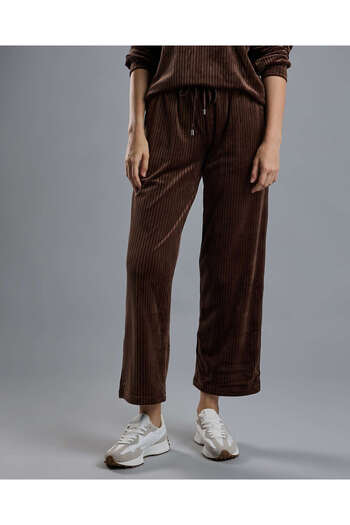 R&B Ribbed Lounge Pants with Drawstring Waist