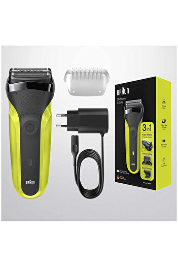 Braun Shaver 300BT Green Series Rotation Electric Shaver Trimmer, Black