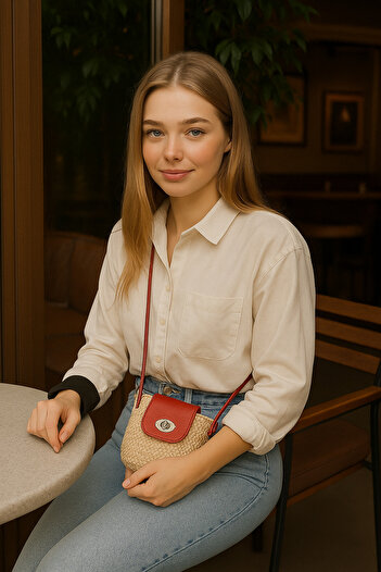 hasır bohem Straw Crossbody Bag - Daily Use & Stylish Design