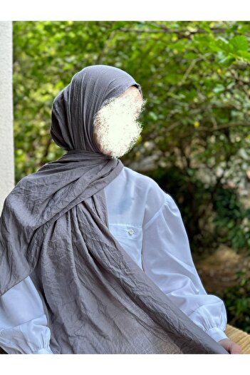 shalby Gray Hijab Cotton Crash Shawl