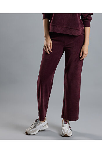 R&B Solid Wide Leg Pants with Drawstring Waist
