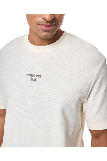 R&B Printed T-Shirt with Crew Neck and Short Sleeves