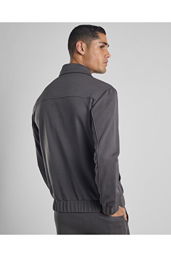 R&B Solid Jacket with Zipper Closure