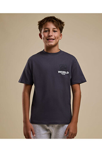 R&B Printed T-Shirt with Crew Neck and Short Sleeves