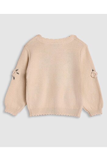 R&B Embroidered Sweater with Crew Neck and Long Sleeves