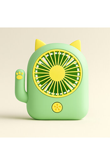 Generic Handheld Fan Big Wind And Mute Student USB Charging Long Battery Life And Portable Outdoor Fan Green