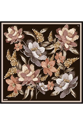 Armine Silk Scarf 2026 Winter - 9414-38 Bitter Brown Beige Sura