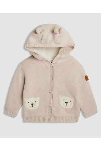 R&B Appliqued Hooded Cardigan