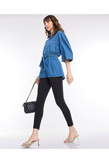 R&B Seam Detail Treggings with Elastic Waist