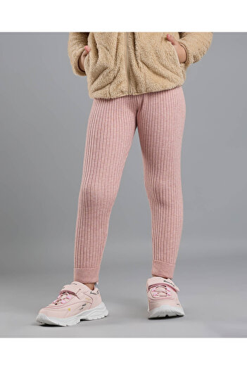 R&B Ribbed Leggings with Elastic Waist
