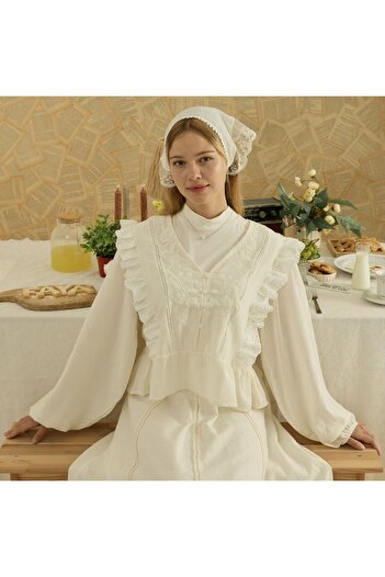 Faya Boutique White Embroidered Esquer Linen Shirt X the Taste of Things