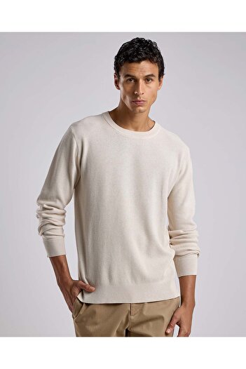 R&B Textured Sweater with Crew Neck and Long Sleeves