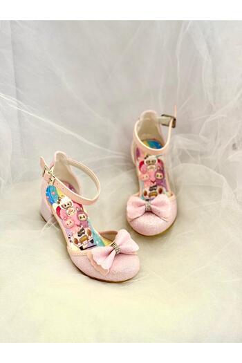 Görkem bebe ayakkabı ve tekstil Girl's Labubu Printed Heeled Shoes