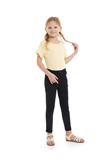 R&B Solid Slim Fit Pants with Elastic Waist