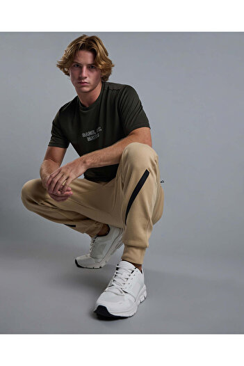 R&B Printed Active T-Shirt with Crew Neck and Short Sleeves