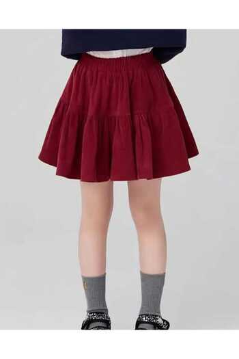 BEBEĞİME ÇORAP Velvet Skirt Ruffled Gathered Elastic Waist