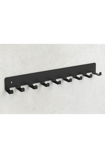 VENON Metal Hanger with 8 Hooks – Black Multi-Purpose Behind Door & Inside Closet Organizer