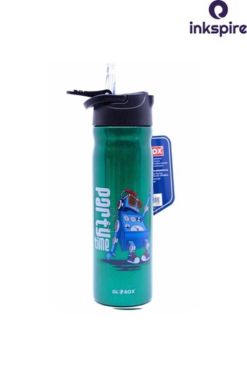 inkspire Patterned Children's Water Bottle 500 ml Steel Water Bottle Water Leak Proof Steel Water Bottle with Straw Does Not Smell Student Water Bottle