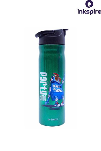 inkspire Patterned Children's Water Bottle 500 ml Steel Water Bottle Water Leak Proof Steel Water Bottle with Straw Does Not Smell Student Water Bottle
