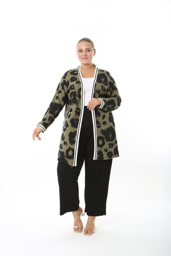 XL Modam Women's Lycra Viscose Patterned Large Size Cardigan