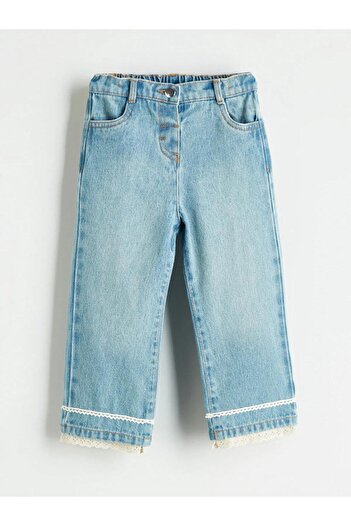 LC Waikiki Girls' Jean Pants with Adjustable Elastic Waist (W5)