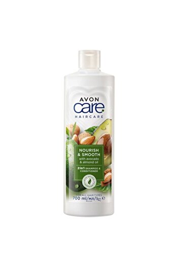 AVON Șampon și balsam, Avon, 2 în 1, ulei de migdale și avocado, 700 ml
