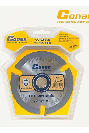 CONAN TCT Saw Blade Disk for Wood Cutting - 5 Inch (125 mm), Model COTW03125