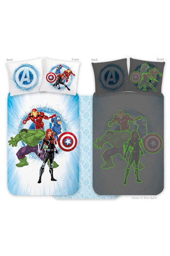AVENGERS glow-in-the-dark children's kindergarten bedding set 100x135cm, 40x60cm