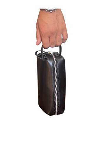 SANAT Unisex Genuine Leather Portfolio Clutch Stylish and Gentle Shaving Cosmetic Care and Daily Hand Bag 19X9X10