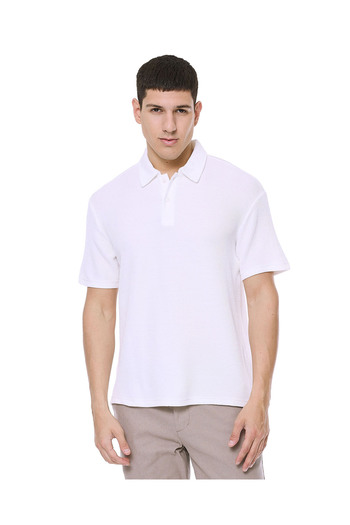 R&B Textured Polo T-Shirt with Short Sleeves