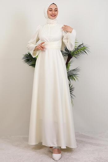 GİYZAMİLA Sadem Hijab Φόρεμα Off White