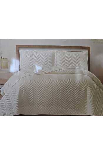 AKSU HALI Lux Özerdem Aksu Velvet Mattress Topper Modern Double Cream 240X260 .50X70 2 Pillowcases