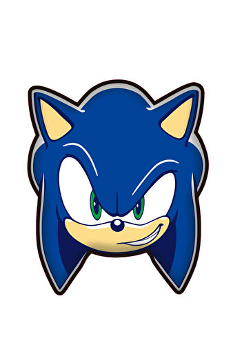 Sonic the Hedgehog Smirk shaped pillow, decorative pillow 29x35 cm