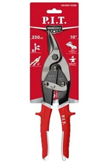 PİT Metal Sheet Scissors (10 inches) Right Hand (DRAU POWER) Heavy Duty/HAVS01-0250