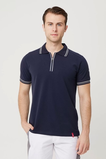 PayBuy Polo Collar Zipper T-Shirt Breathable Work Safety Asperula Shirt Stylish Comfortable Design