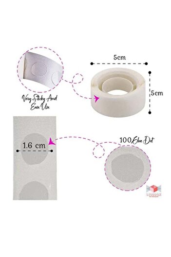 Generic Little Lolo Double-Sided Balloon Glue Dots – Clear, Strong & Easy to Use 200 pieces