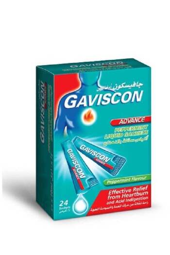 Gaviscon Advance Liquid Sachets Mint Flavor 24 Sachets