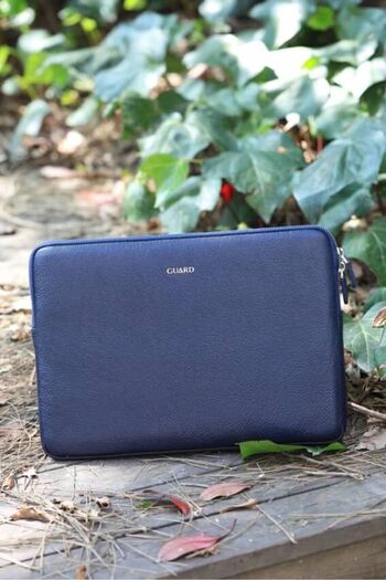 GUARD Navy Blue Genuine Leather Clutch Bag Men / Women P1806