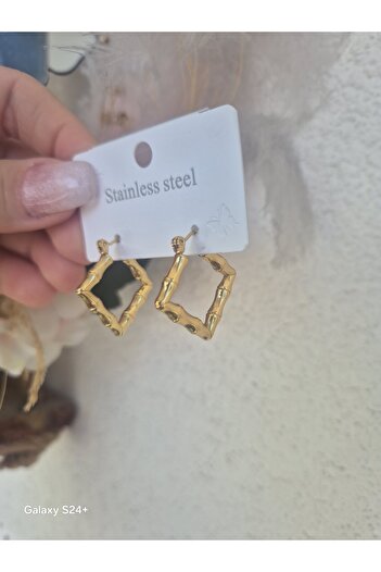 Pinkimaj Fashion Hoop Earrings Models Square Gold Steel Earrings Style Models