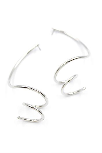 Royaleks Curved Earrings - Silver