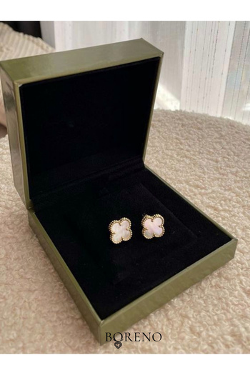BORENO Stainless Steel Clover Model Double Sided Clover Earrings